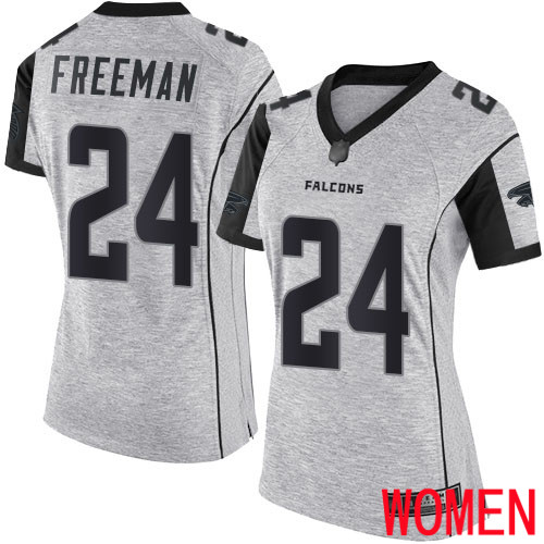 Atlanta Falcons Limited Gray Women Devonta Freeman Jersey NFL Football #24 Gridiron II->atlanta falcons->NFL Jersey